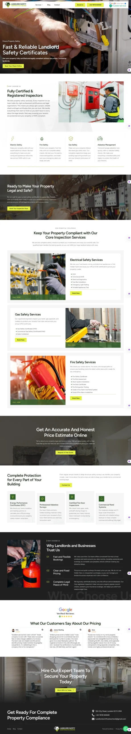 Landlord Safety Certificate Checks screenshot